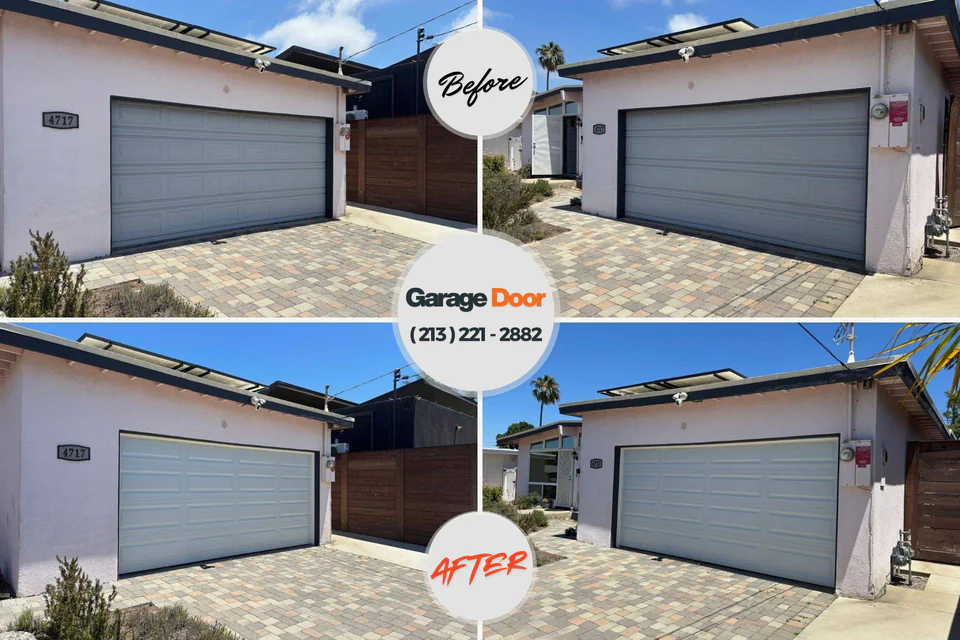 Before and after: garage door repair Tomball, TX